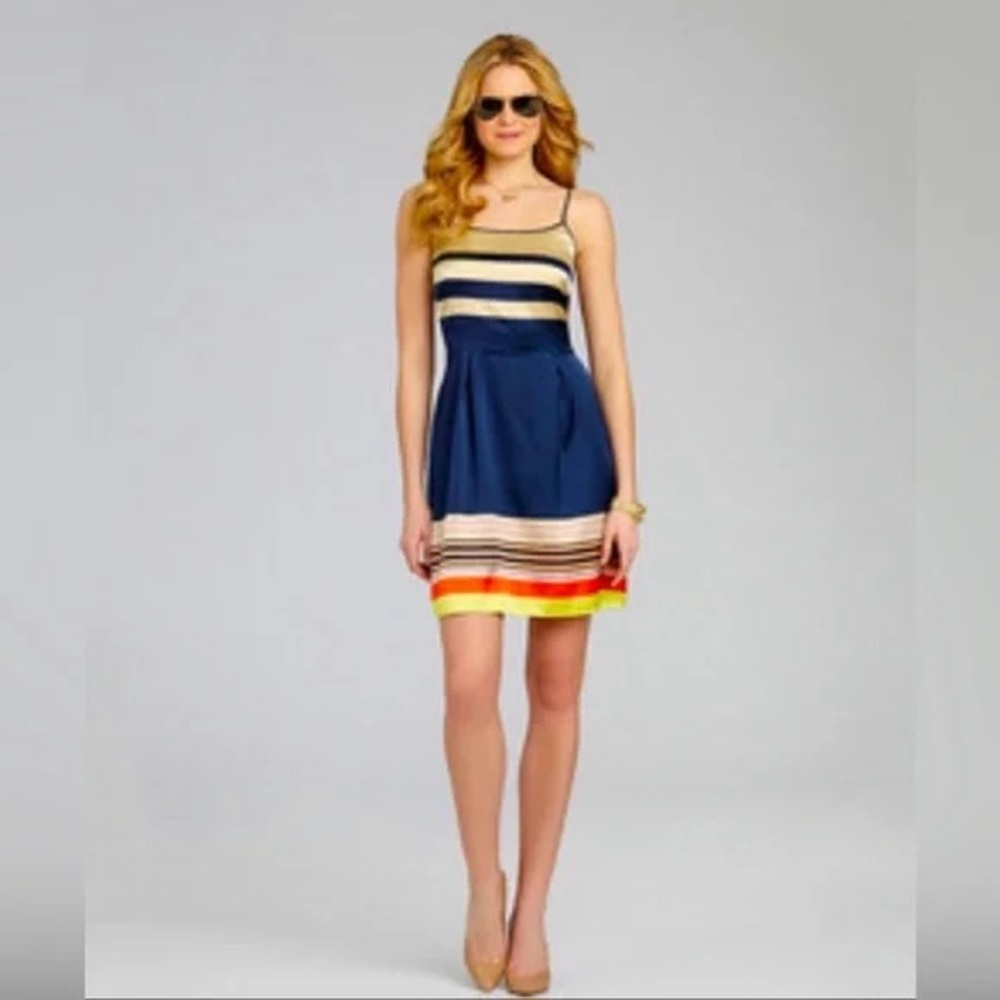 Daniel Cremieux Navy & Cream Adam Stripe dress size 12